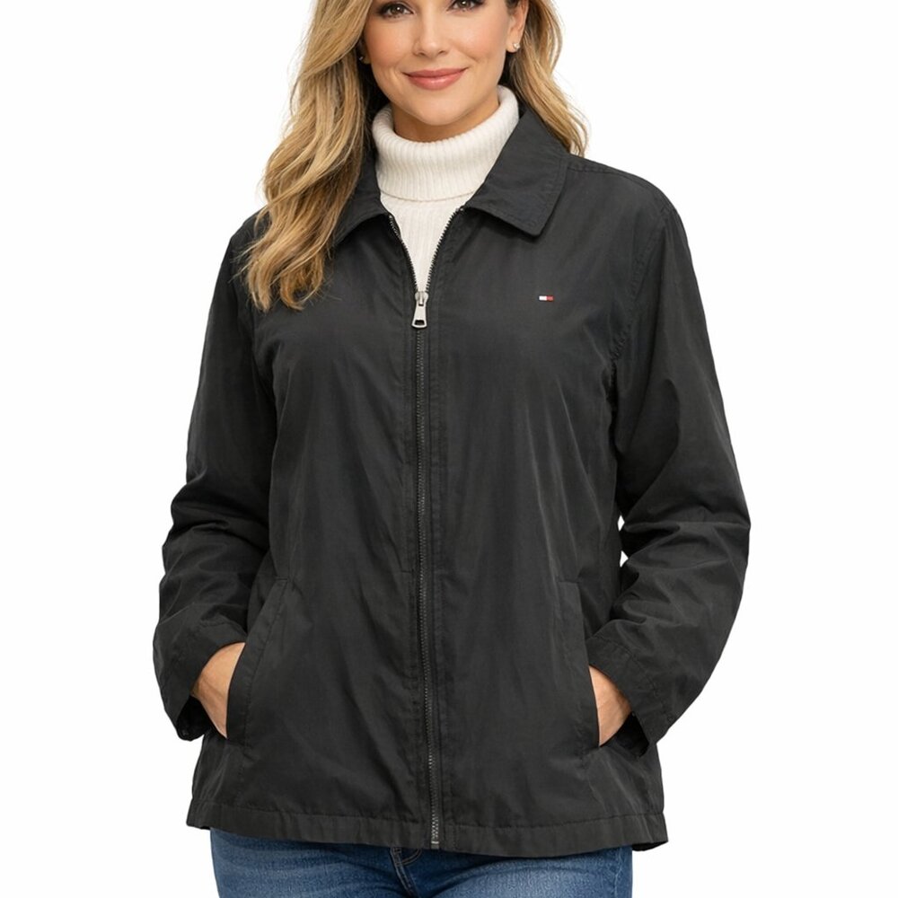 Tommy Hilfiger Black Wind Water Resistant Jacket Women's L - NWT